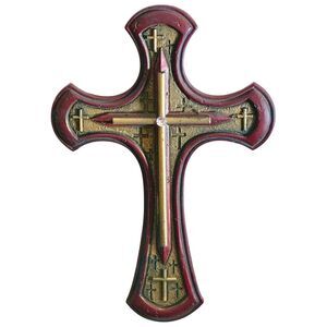 NWOT Montana West Small 8”Burgundy~Gold~Bling Wall Cross